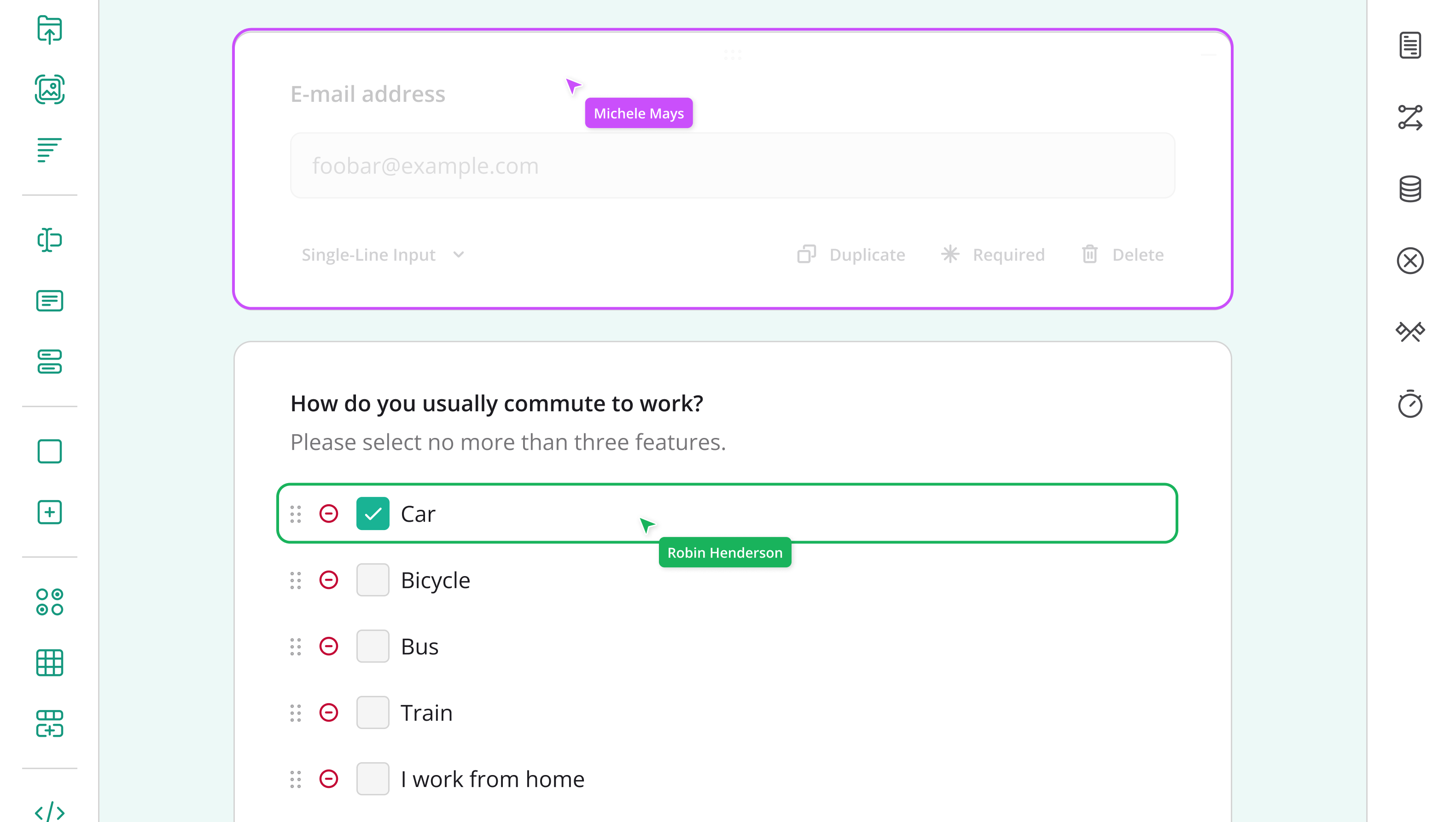Two users editing the same form in Survey Creator at the same time