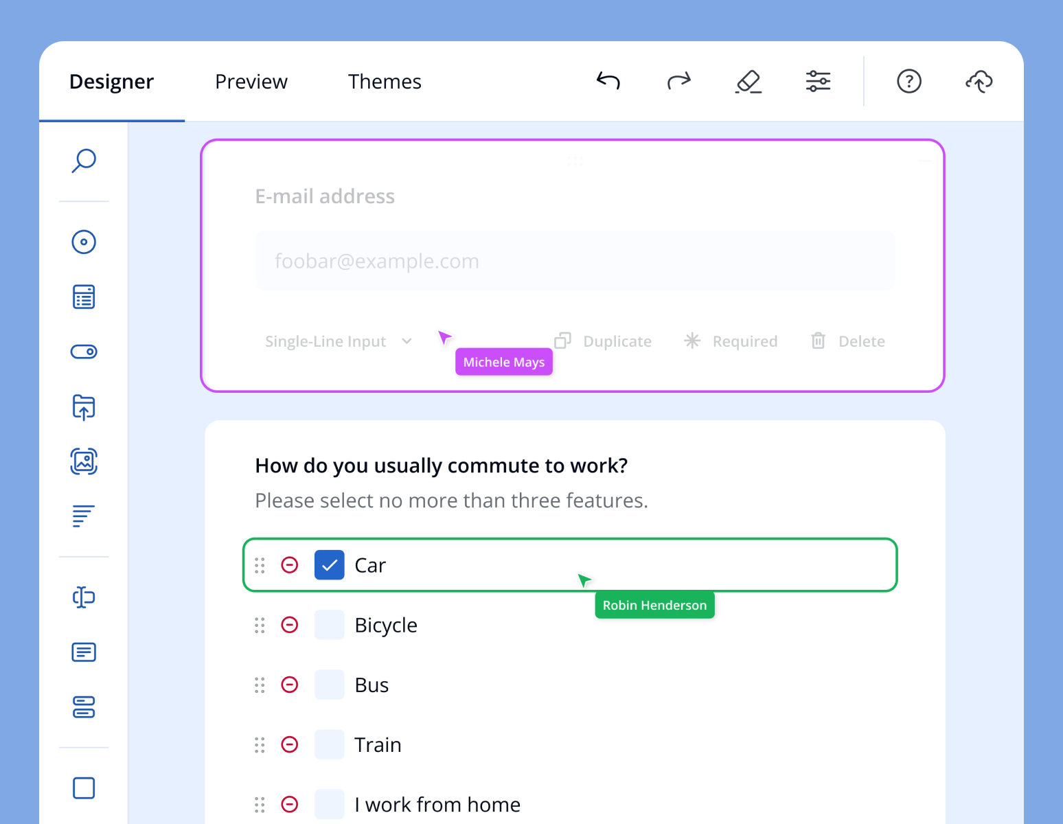 Several people editing one form