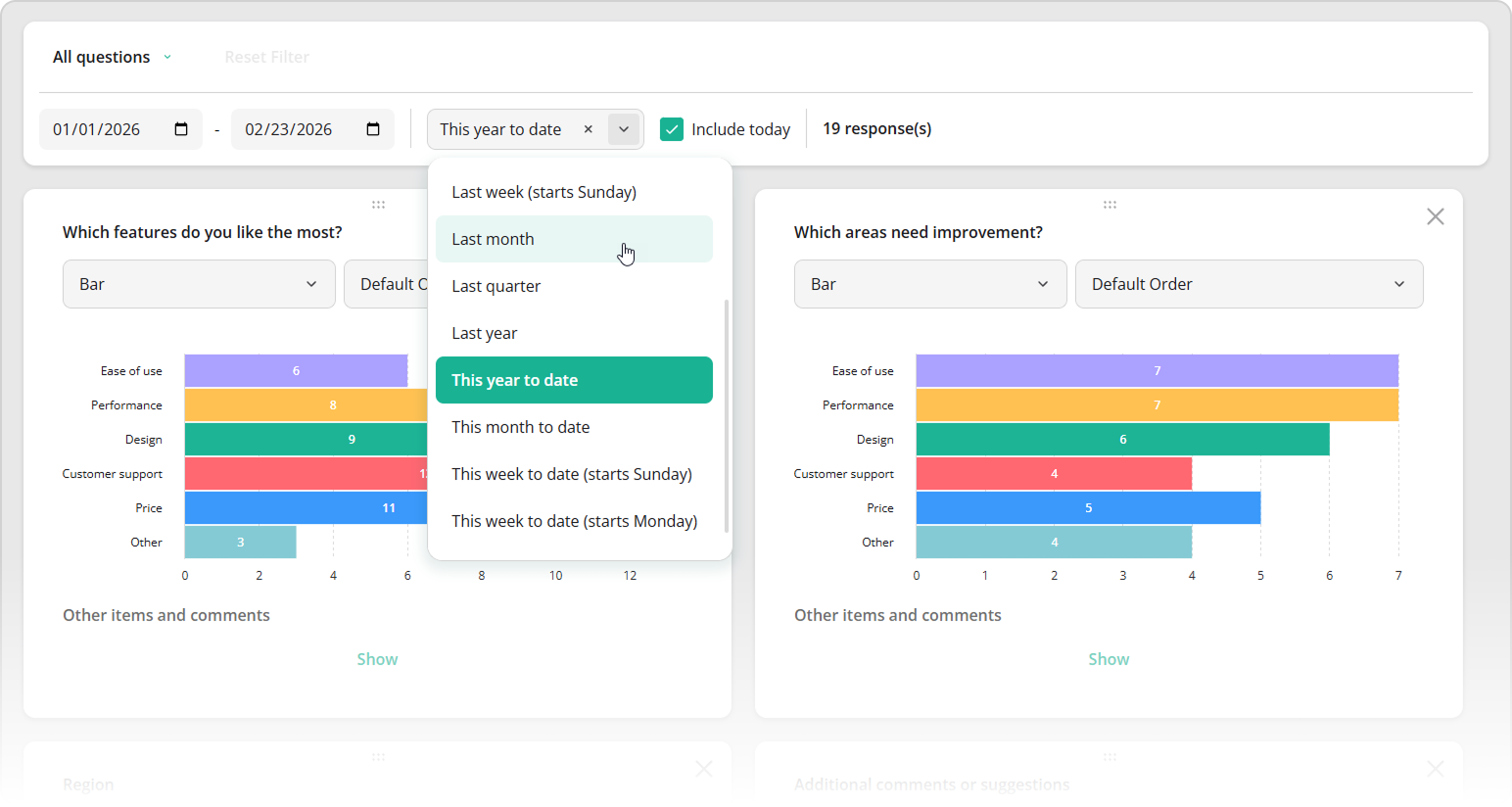 Date range filtering in SurveyJS Dashboard