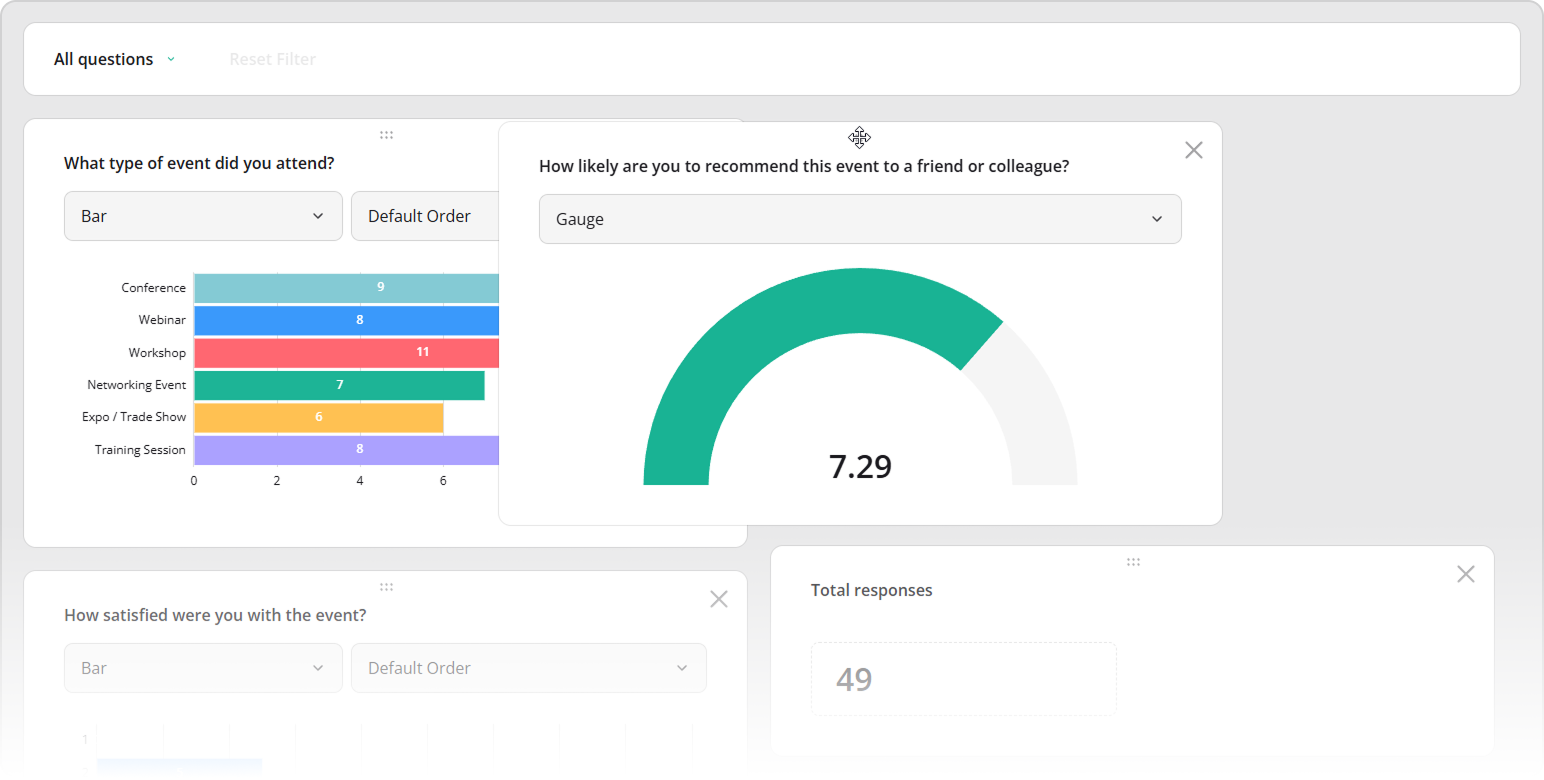 Item drag-and-drop in SurveyJS Dashboard