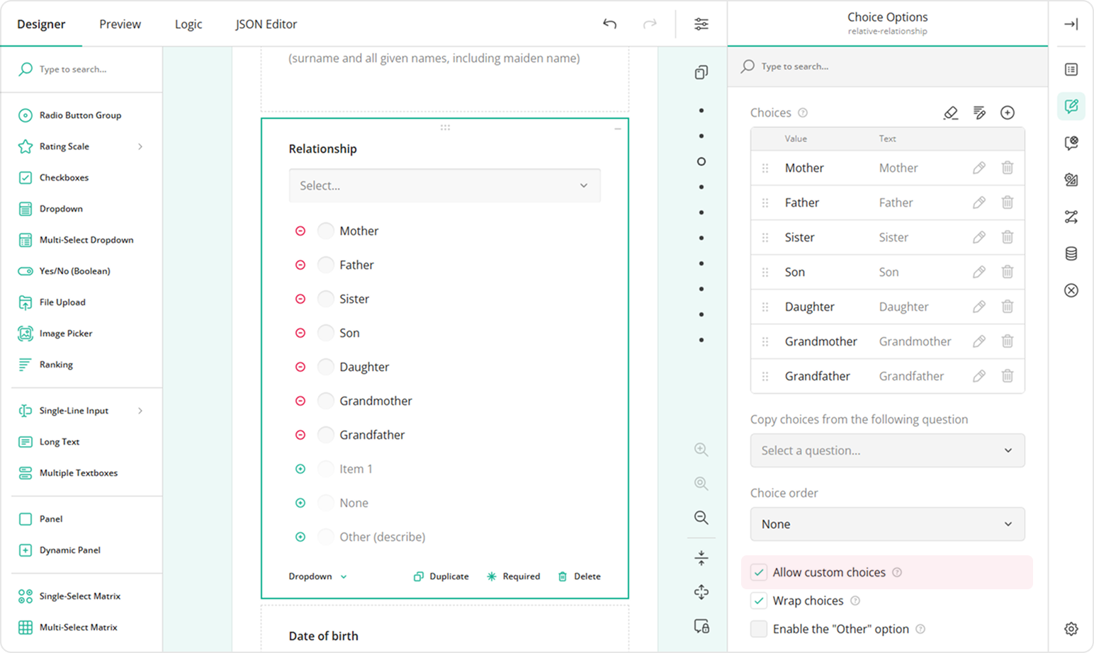 Allow custom user input in dropdown questions