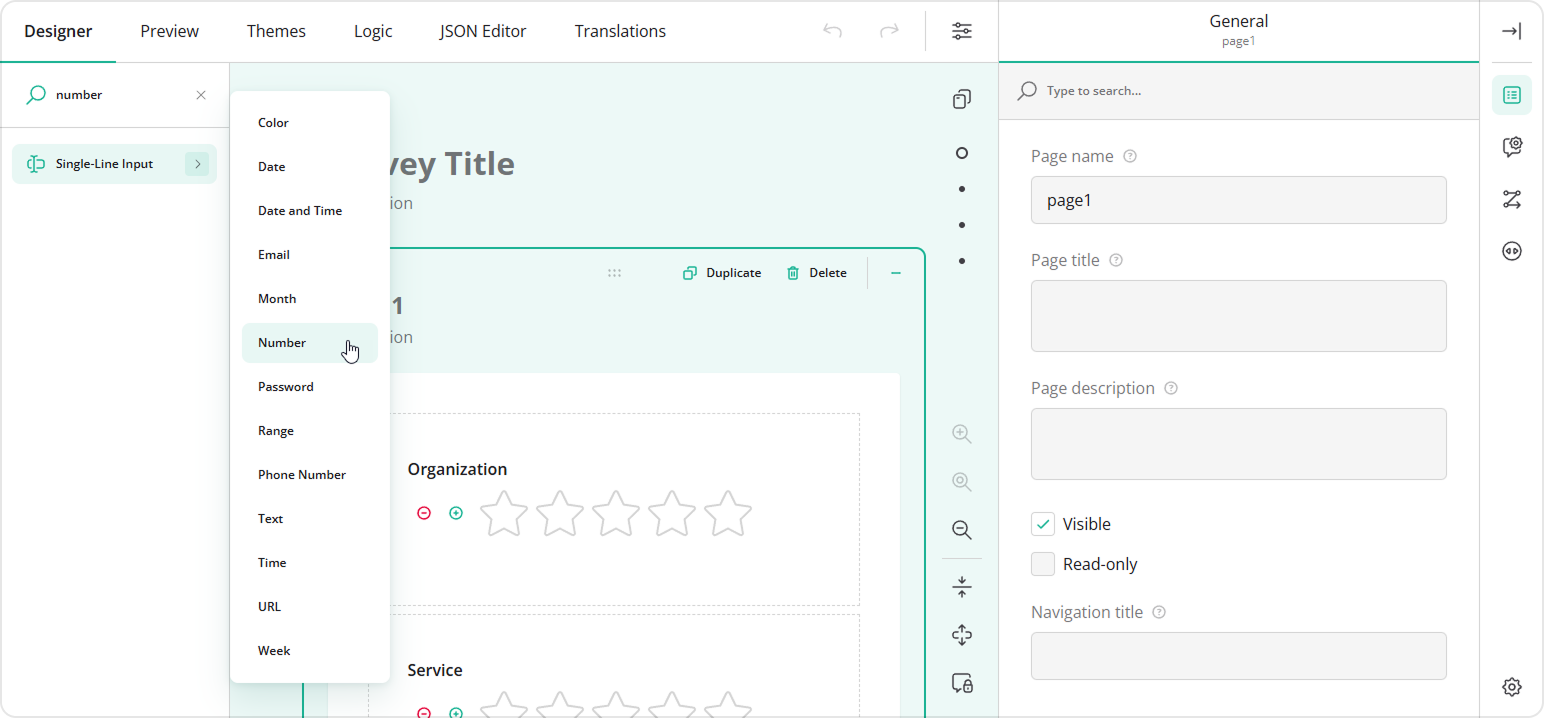 Survey Creator: Toolbox search for subitems