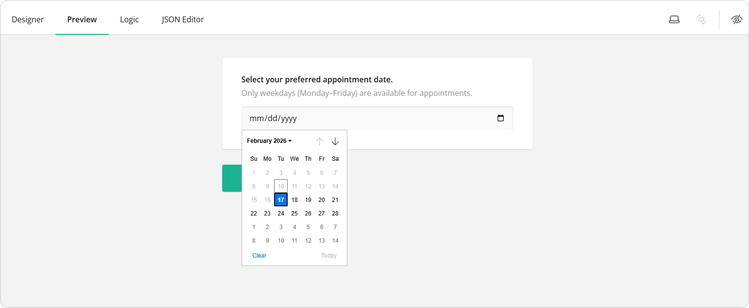 Set a 7-day window to the nearest available date