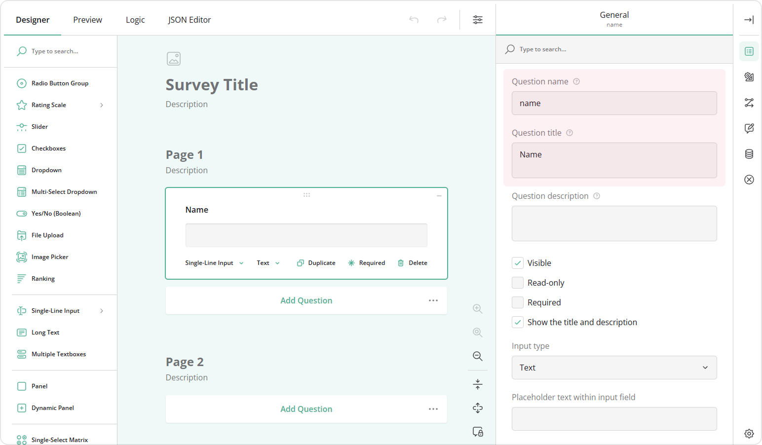 Add a Single-Line Input question