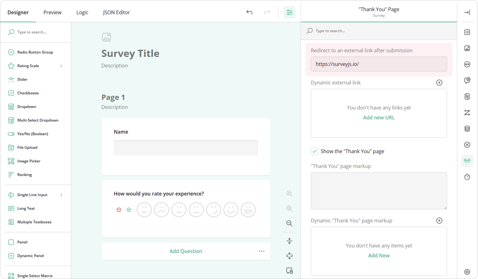 Send respondents to a custom URL upon submission