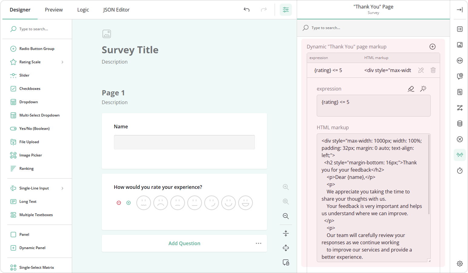 Add custom markup for the corresponding conditional rule