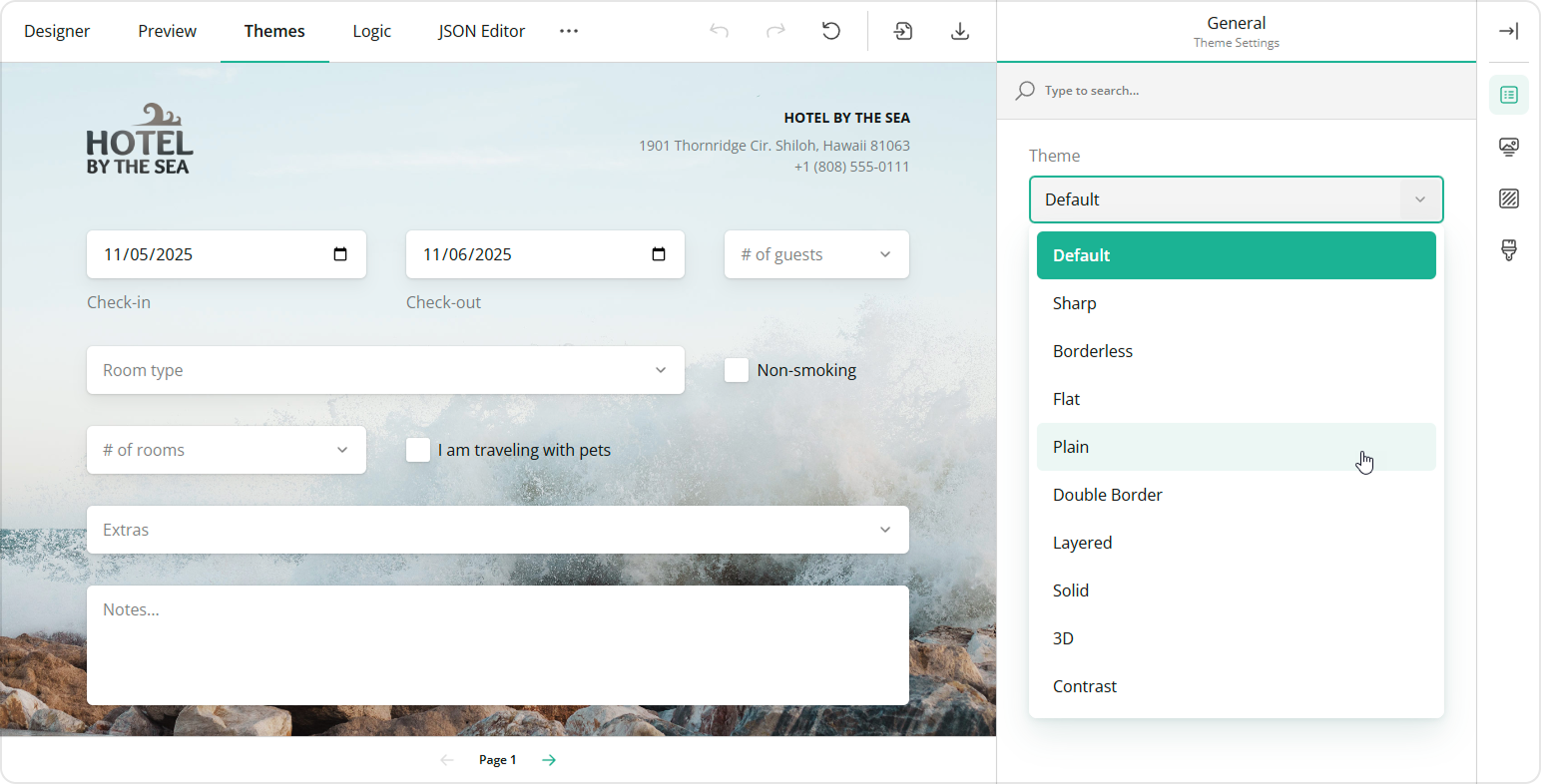 Select a survey theme