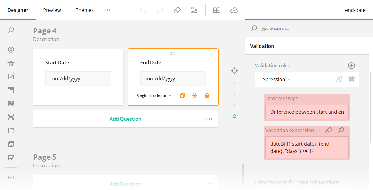 A validation rule that checks the difference between two dates