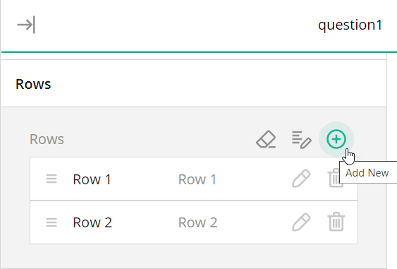 Survey Creator - Add new row to a matrix question