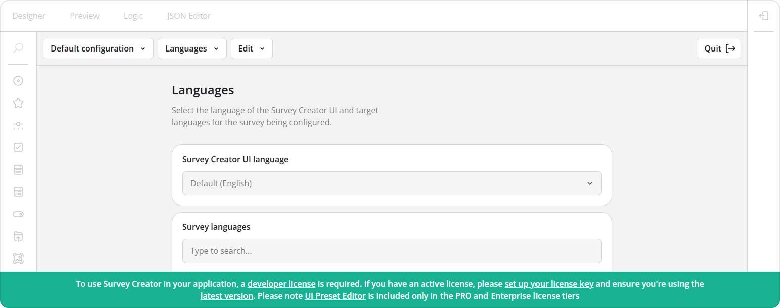 UI Preset Editor: Alert banner